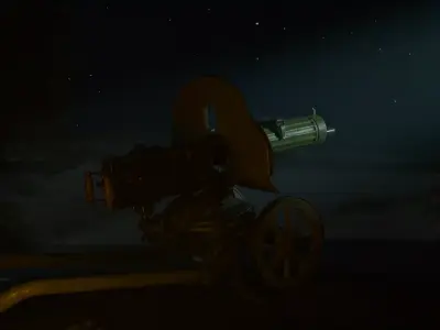 Maxim Machine Gun 1910 PBR 3D model