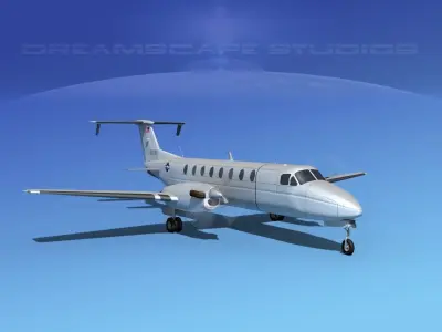 Beechcraft C-12J Huron V02 USAF 3D model