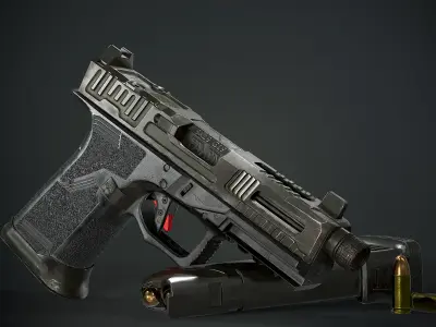 Faxon FX-19 Hellfire Low-poly 3D model