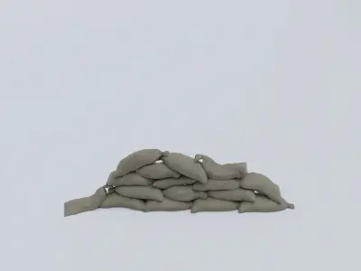 Sandbags set low poly PBR materials Low-poly 3D model