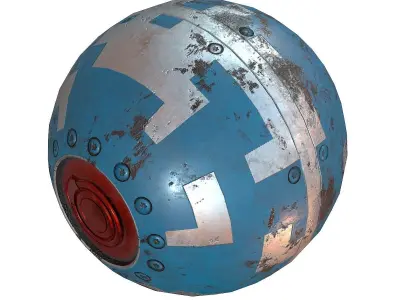 Sci-fi Sphere PBR Low-poly 3D model