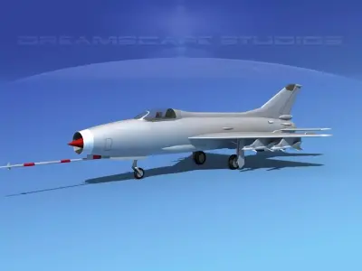 MIG-21 Fishbed Bare Metal 3D model