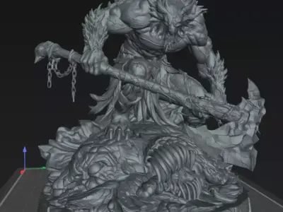 Warrior Goremaw Stalker Brutal Hunter STL 3D print model