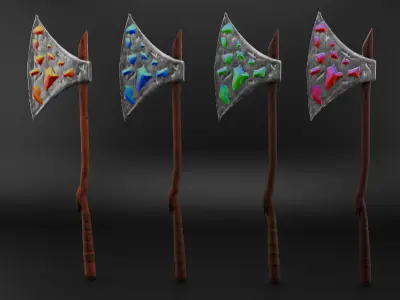 Magic Axe Low-poly 3D model