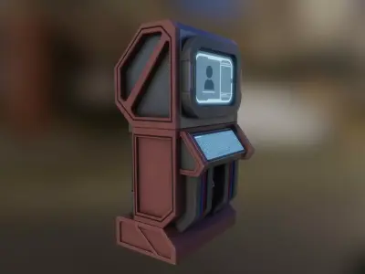 Sci-fi Computer console Low-poly 3D model