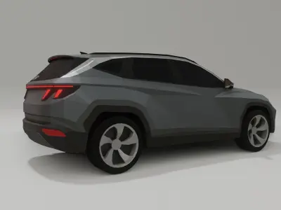 Hyundai Tucson 2021 low poly 3D model Low-poly 3D model