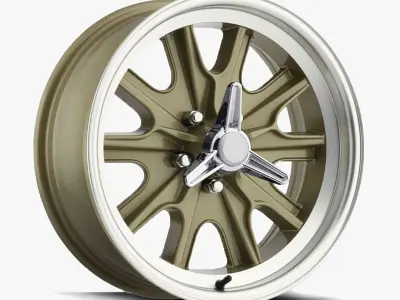 Legendary Wheel Co HB45 Alloy Wheel 17x8 Gold Haze Machined 3D model