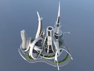 Sci-Fi Futuristic Building Concept 23 3D model