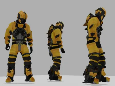 Robo Bee Character Low-poly 3D model