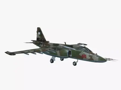Low Poly Su-25 Frogfoot Low-poly 3D model