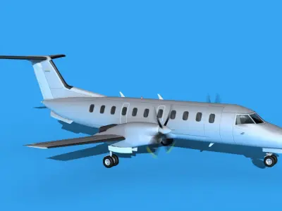 Embraer EMB120 Bare Metal 3D model