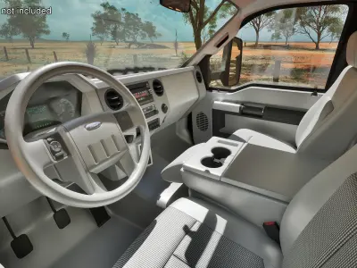 Ford F-650 Crew Cab Chassis Rigged for Cinema 4D 3D model