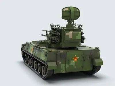 PGZ-04A 25mm sel-propelled anti-aircraft gun 3D model