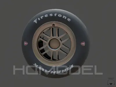 Indy Car Tire Rim Firestone PBR Low-poly 3D model