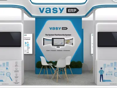8mtr x4mtr expo stall 2side open Exhibition Stand Free low-poly 3D model