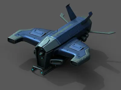 Spaceship starship scifi space fantasy cyborg robot Low-poly 3D model