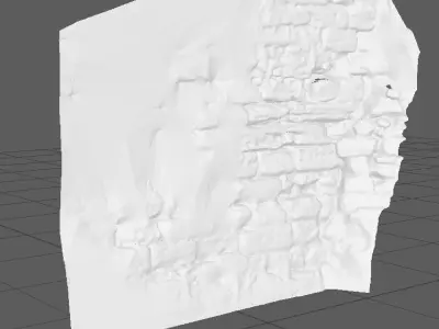 Ancient broken wall of castle 3D model