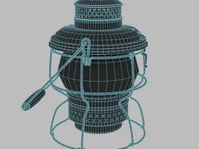 Antique Kerosene Lantern 3D model