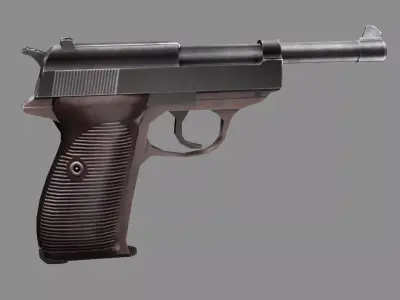 Pistol C127G Luger Model 1938 Low Poly 3D Model Low-poly 3D model