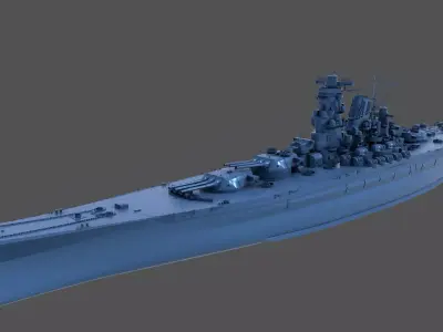 BATTLESHIP YAMATO - Commercial license - 1-200 scale 3D print model