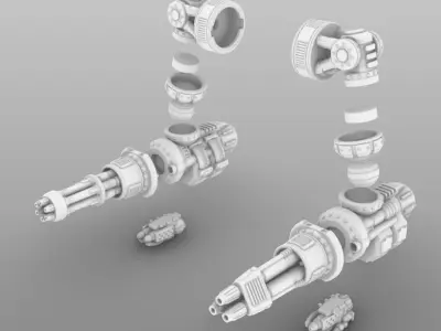 Heavy Rotary Cannon For Questing Knights Free 3D print model