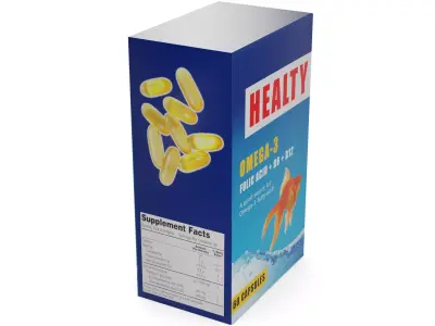 Nutritional supplements Omega-3 Fish Oil Capsules Low-poly 3D model