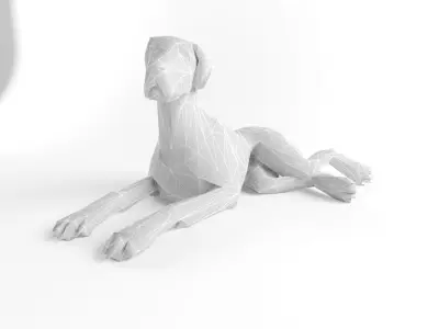 Low Poly Dog Great Dane Animal Lowpoly Low-poly 3D model