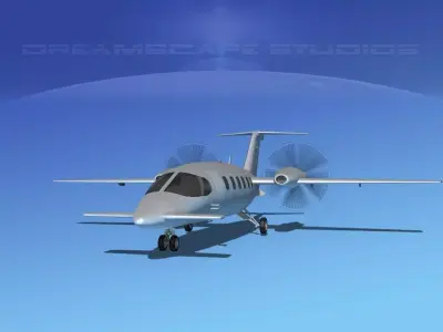 Piaggio P180 Avanti Bare Metal 3D model
