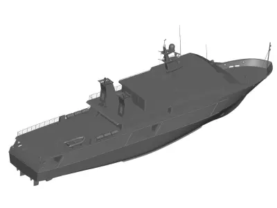 Warship ship 3D model