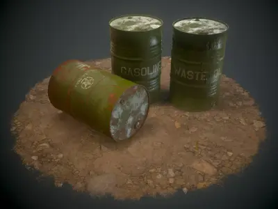 Military Barrel - PBR - Low-poly 3D model