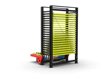 Mechanized rack for storing sheet metal 3000x1500 Low-poly 3D model