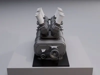 Supercharger type A Low-poly 3D model