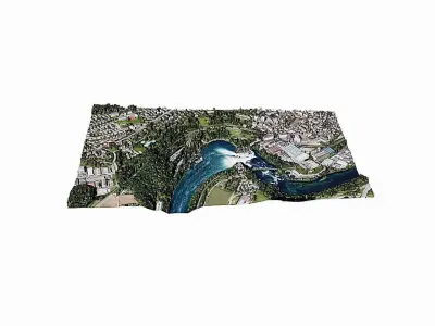 Rhine Falls Low-poly 3D model