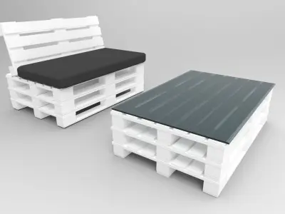 Pallet furniture 3D model