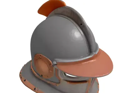 Dented Knight Steel Helmet 3D 3D model