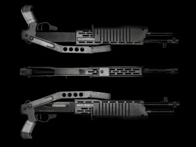 GAME READY FRANCHI SPAS-12 SHOTGUN PBR RIGGED Low-poly 3D model