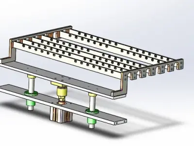 Assembly line for positioning mechanism 3D model