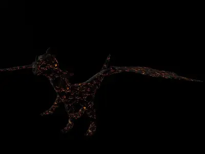 DRAGON fire flying 3D model