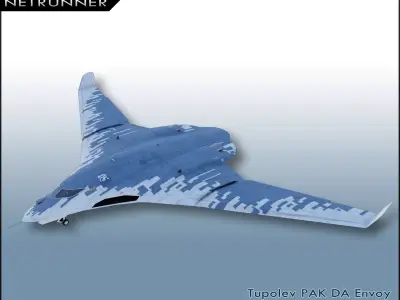 Tupolev PAK DA Envoy Low-poly 3D model