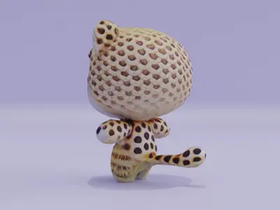 Amigurami Cheetah Fluffy Yarn Toy Low-poly 3D model