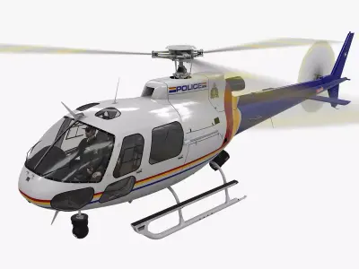 AS-350 Royal Canadian Mounted Police Animated Low-poly 3D model