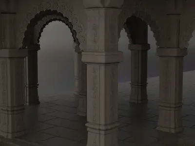 Indian Temple Architecture - Game and Movie Ready Low-poly 3D model
