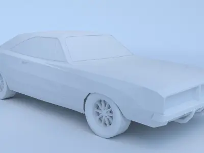 Dodge Charger RT low poly Free 3D model