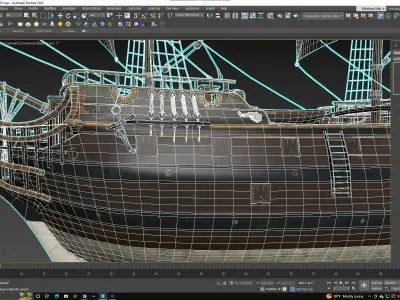 GALLEON SHIP PINNACLE Low-poly 3D model