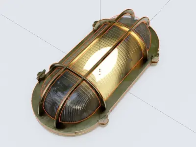 Bulkhead Light - Ship lamp for ceilings and walls Low-poly 3D model