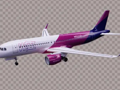Airbus A320 Neo Airliner 3x Livery Low-poly 3D model