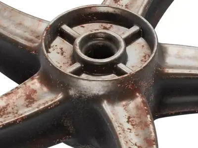 Rusty Alloy Wheel Rim 3D model