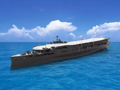 HMS Furious Courageous-class battlecruiser 3D model