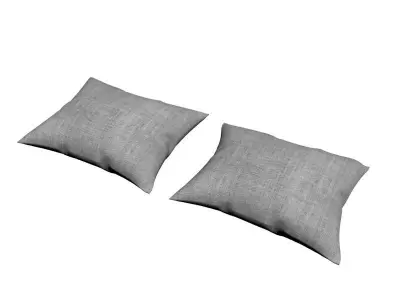 Pillows pair of jute Free 3D model