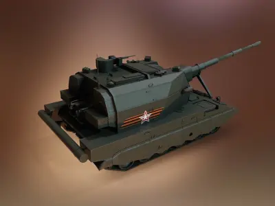 Russian Tank - 2S35 Koalitsiya-SV Low-poly 3D model
